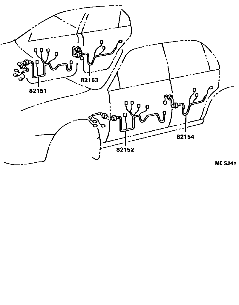 Toyota COROLLA 线束和卡夹 EPC diagram — MES241