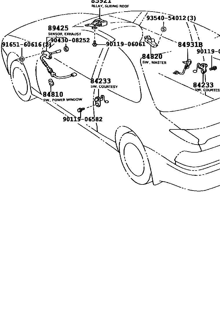 Toyota COROLLA 开关和继电器和ECU EPC diagram — 840656A