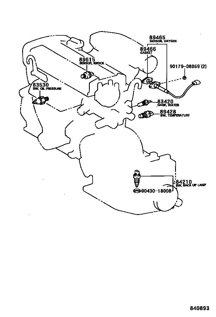 Toyota COROLLA 开关和继电器和ECU EPC diagram — 840893