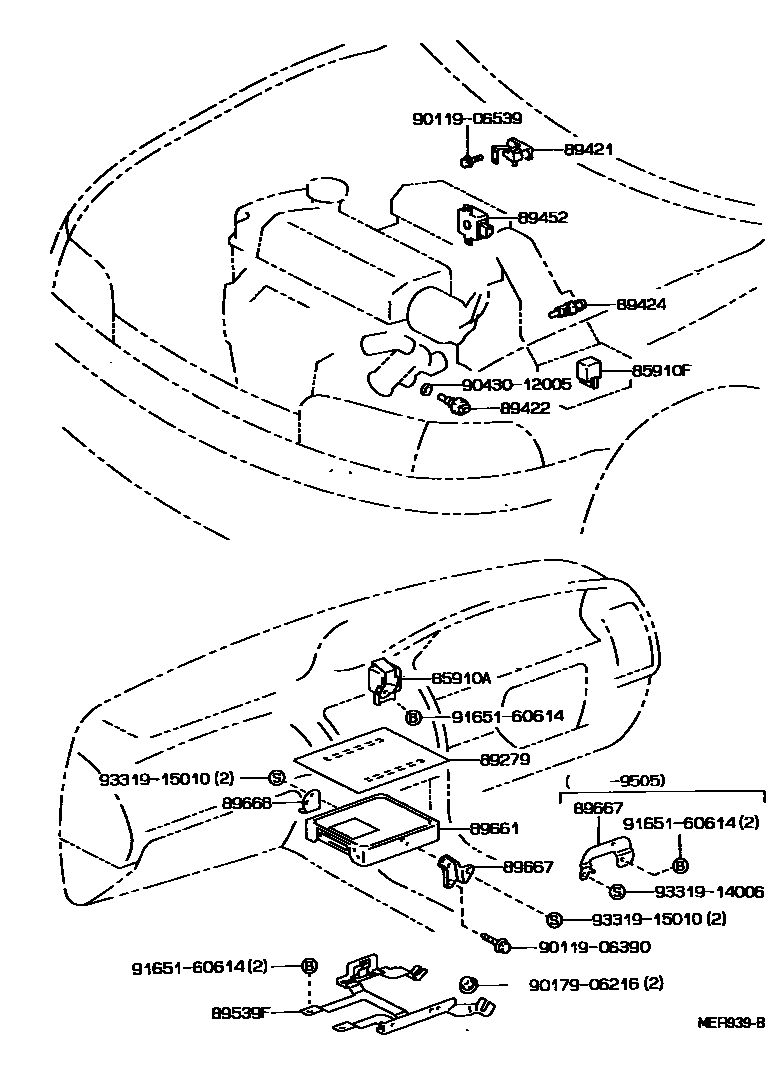 Toyota COROLLA 电子燃油喷射系统 EPC diagram — MER939B