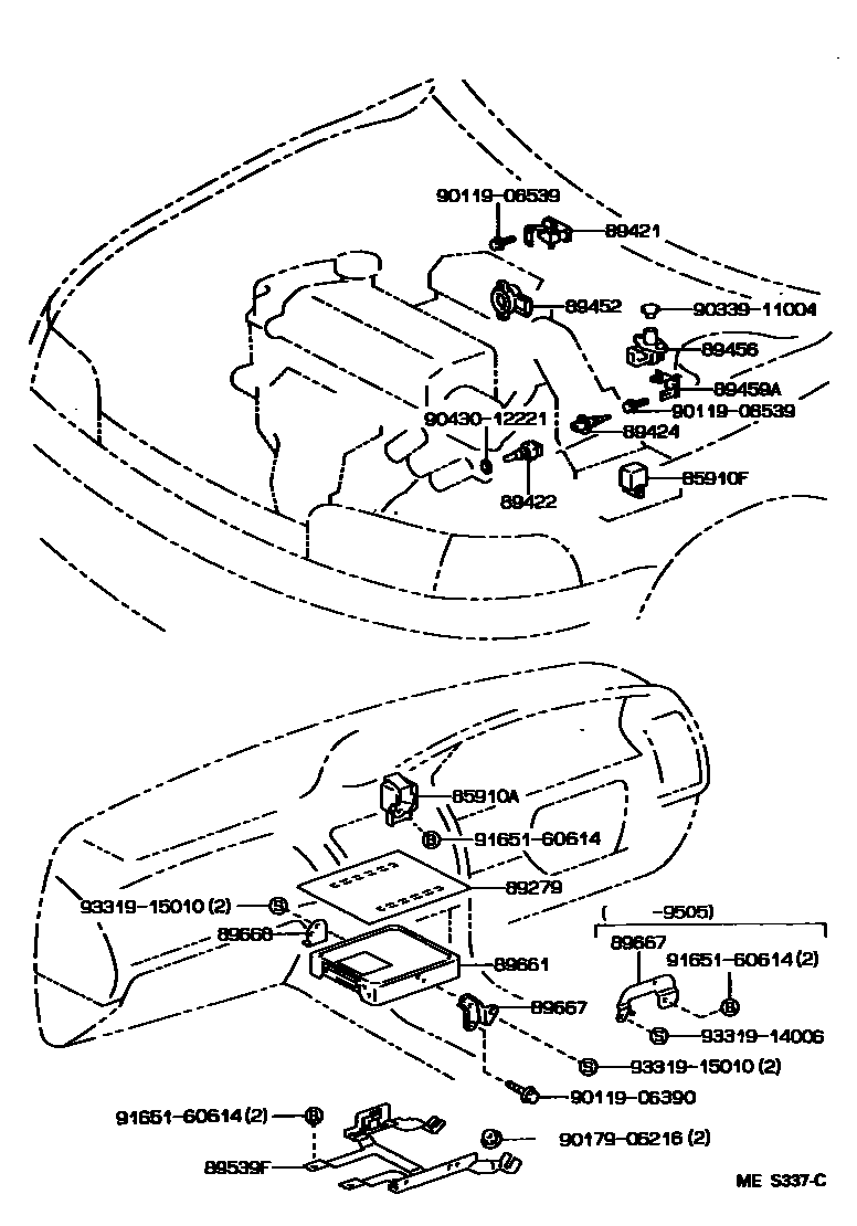 Toyota COROLLA 电子燃油喷射系统 EPC diagram — MES337C