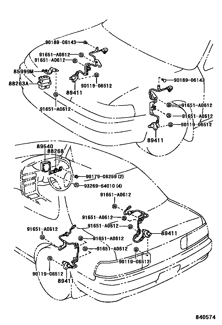 Toyota COROLLA ABS 和 VSC EPC diagram — 840574