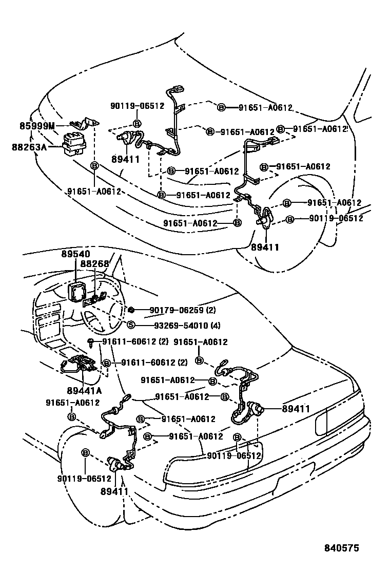 Toyota COROLLA ABS 和 VSC EPC diagram — 840575