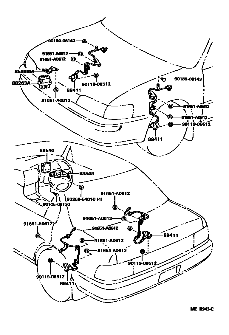 Toyota COROLLA ABS 和 VSC EPC diagram — MER943C
