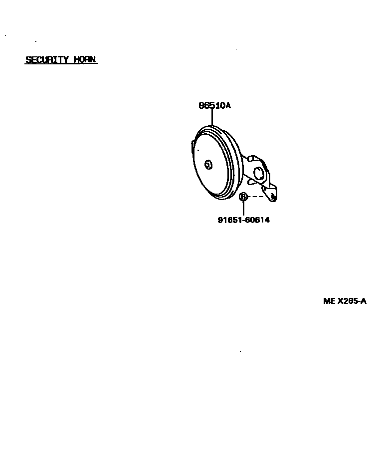 Toyota COROLLA 喇叭 EPC diagram — MEX265A