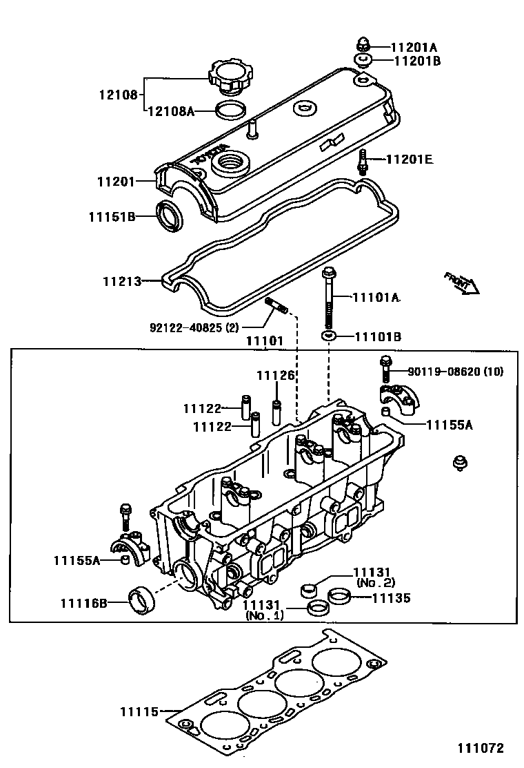 Toyota COROLLA Cylinder Head EPC diagram — 111072