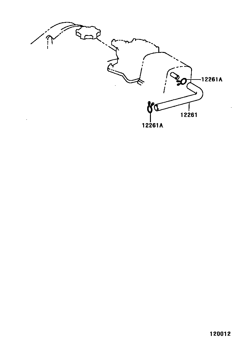 Toyota COROLLA Ventilation Hose EPC diagram — 120012