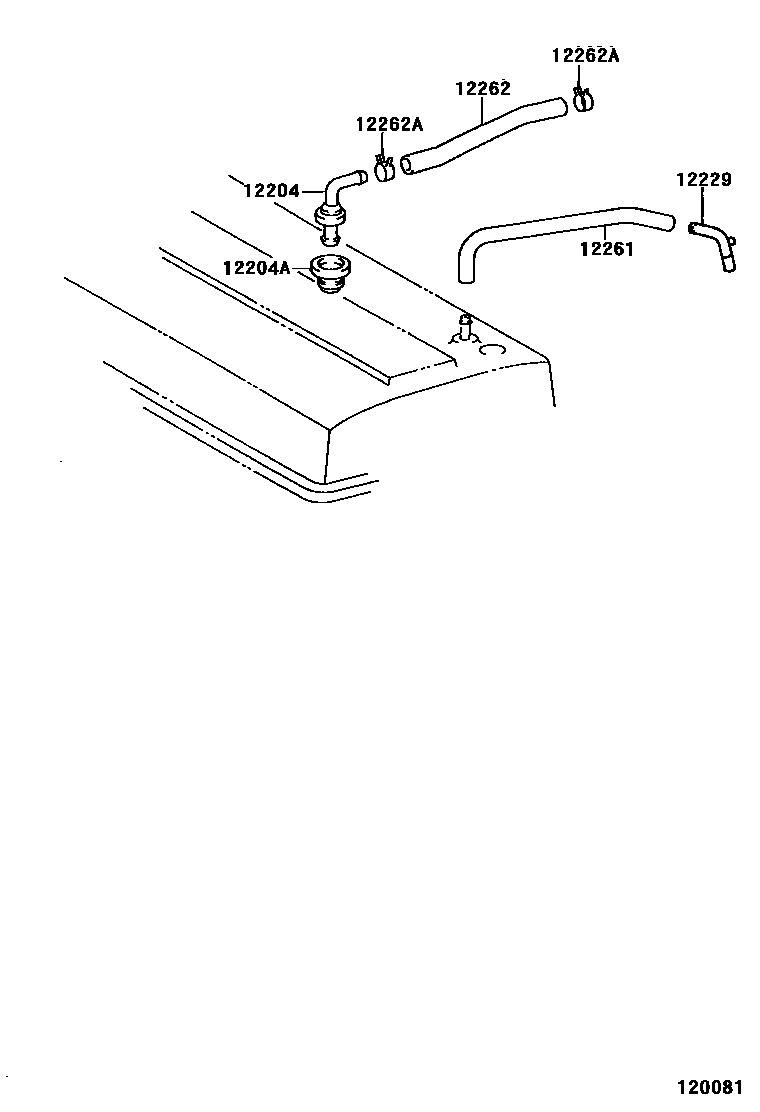 Toyota COROLLA Ventilation Hose EPC diagram — 120081