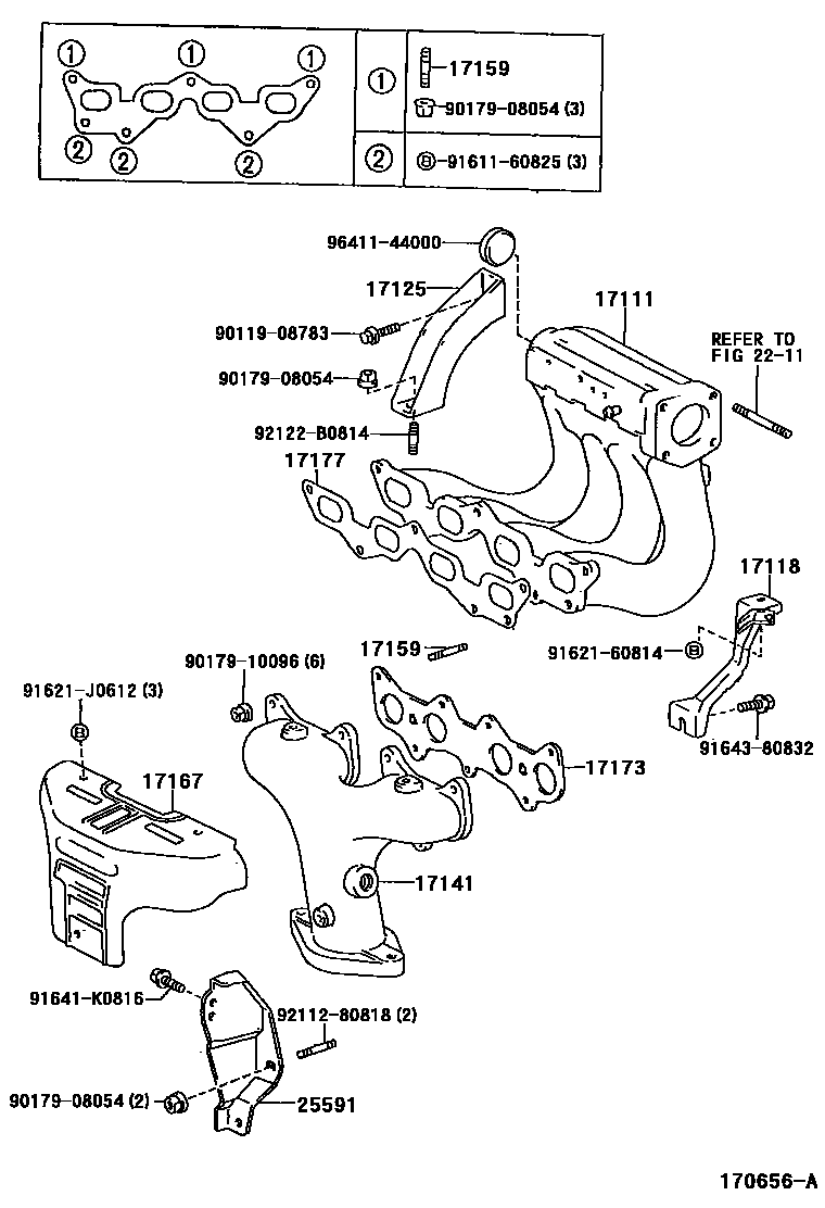 Toyota COROLLA Manifold EPC diagram — 170656A