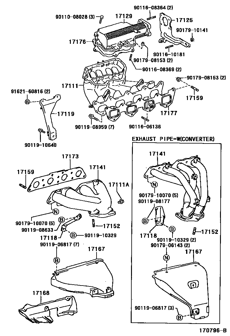 Toyota COROLLA Manifold EPC diagram — 170796B