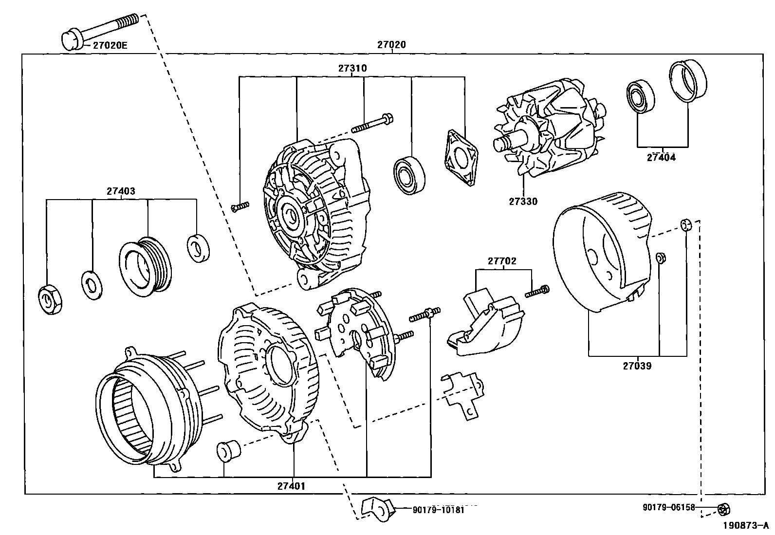 Toyota COROLLA Alternator EPC diagram — 190873A