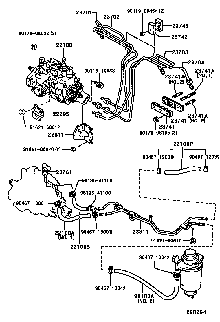 Toyota COROLLA 喷油泵总成 EPC diagram — 220264
