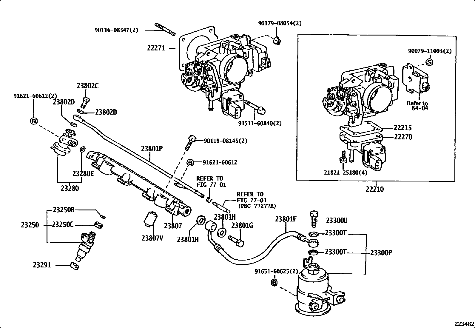 Toyota COROLLA 燃油喷射系统 EPC diagram — 223482