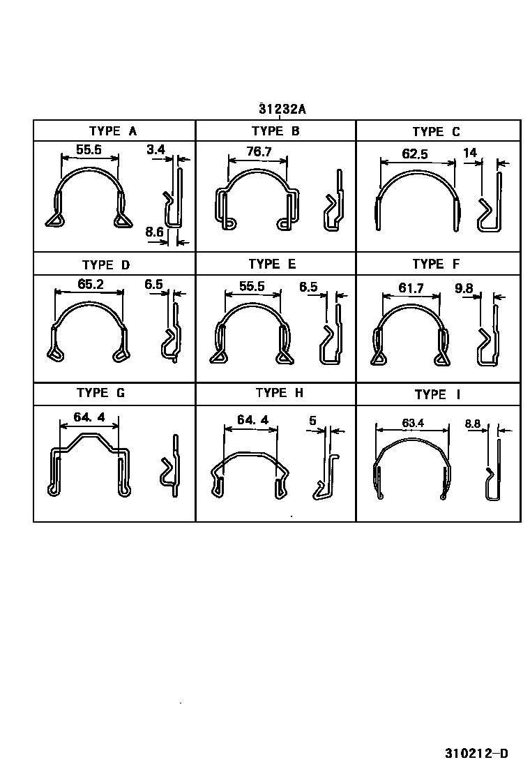Toyota COROLLA 离合器和分离叉 EPC diagram — 310212D