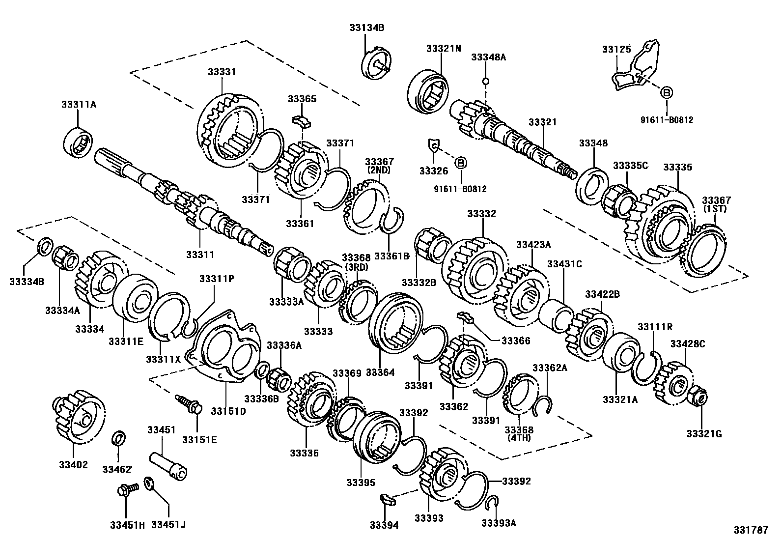 Toyota COROLLA 变速器齿轮(MTM) EPC diagram — 331787