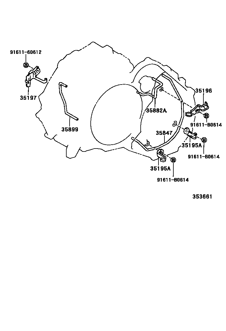 Toyota COROLLA 阀体和滤油网(ATM) EPC diagram — 353661