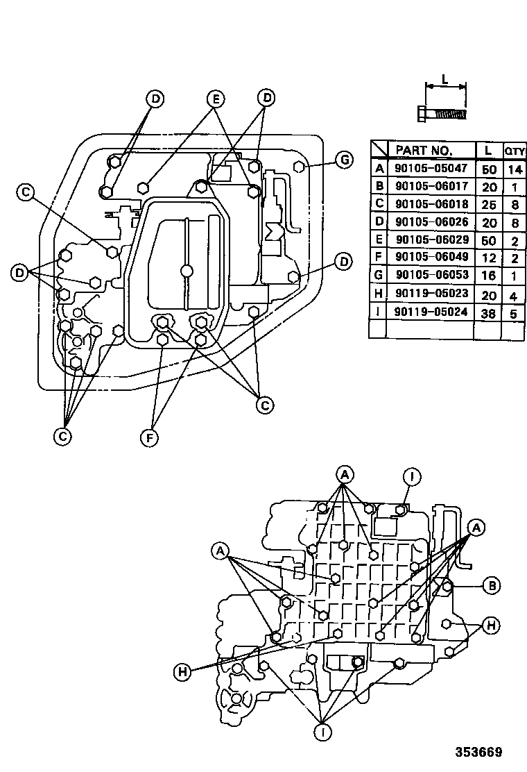 Toyota COROLLA 阀体和滤油网(ATM) EPC diagram — 353669