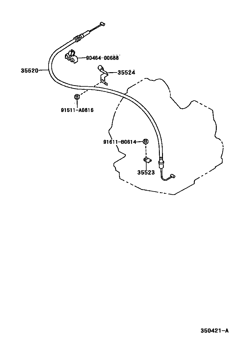 Toyota COROLLA 节气阀连杆和阀杆(ATM) EPC diagram — 350421A
