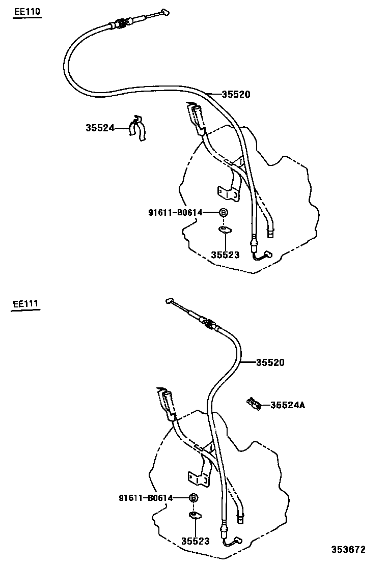 Toyota COROLLA 节气阀连杆和阀杆(ATM) EPC diagram — 353672