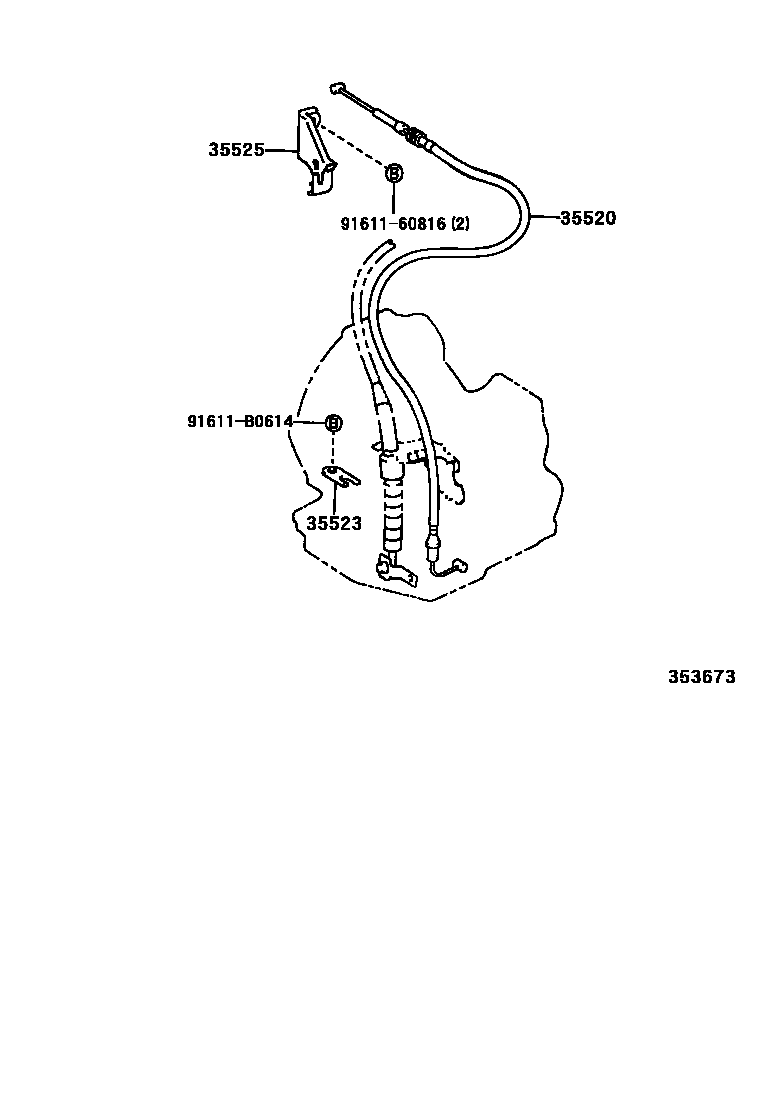 Toyota COROLLA 节气阀连杆和阀杆(ATM) EPC diagram — 353673