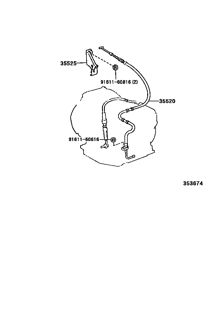 Toyota COROLLA 节气阀连杆和阀杆(ATM) EPC diagram — 353674