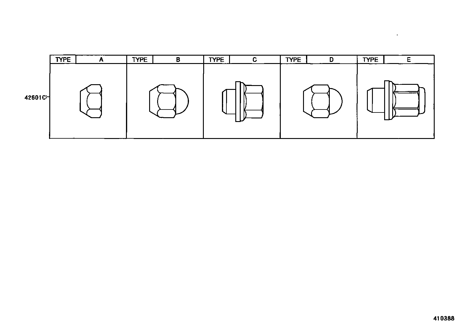 Toyota COROLLA 车轮和车轮盖 EPC diagram — 410388