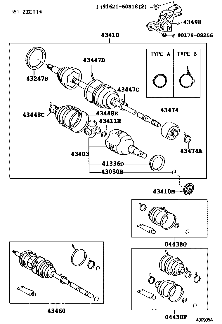 Toyota COROLLA Front Drive Shaft EPC diagram — 430905A