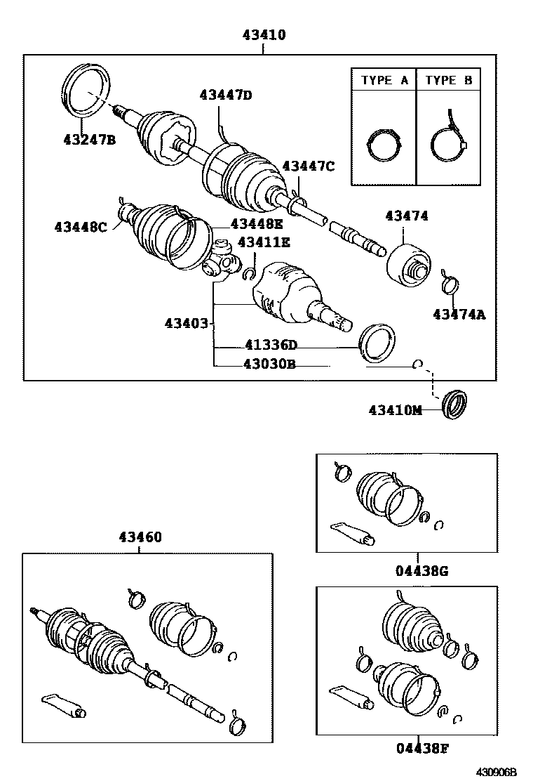 Toyota COROLLA Front Drive Shaft EPC diagram — 430906B