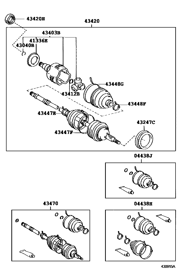 Toyota COROLLA Front Drive Shaft EPC diagram — 430915A