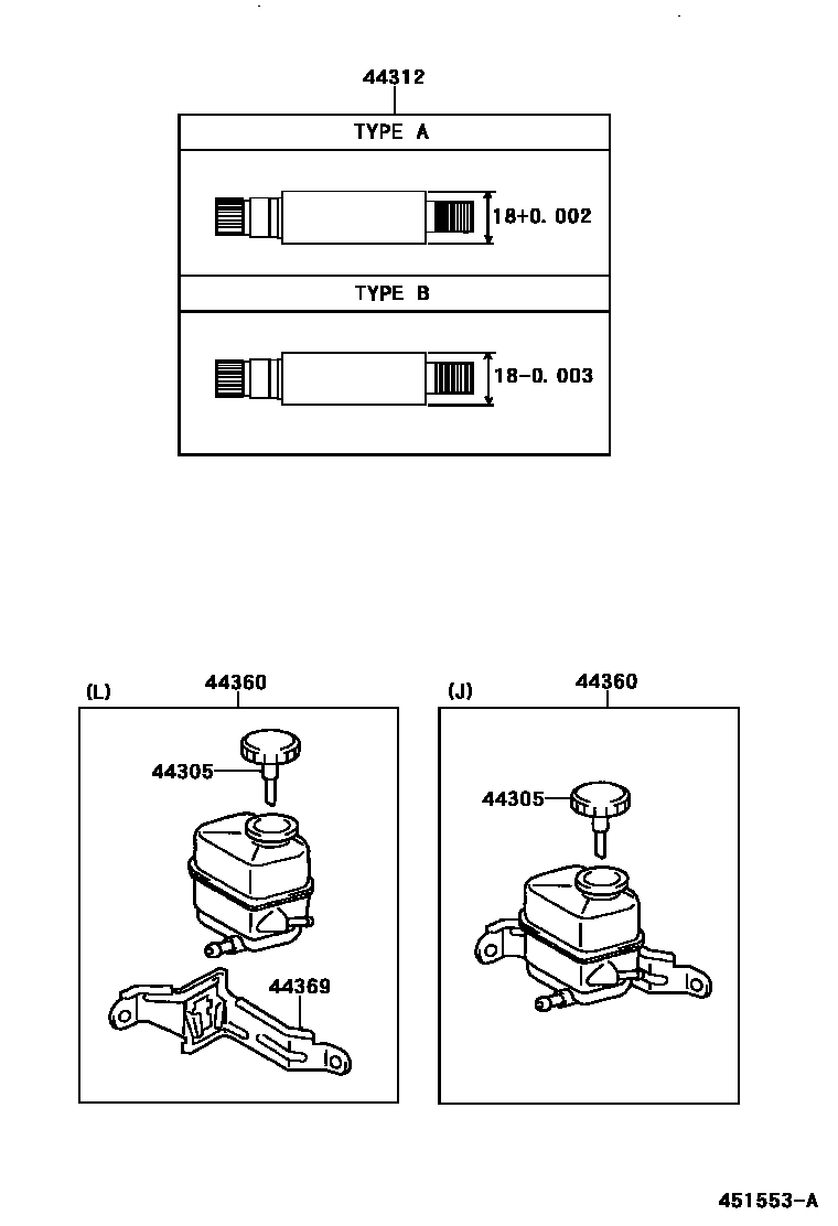 Toyota COROLLA 叶片泵和储油罐(动力转向) EPC diagram — 451553A