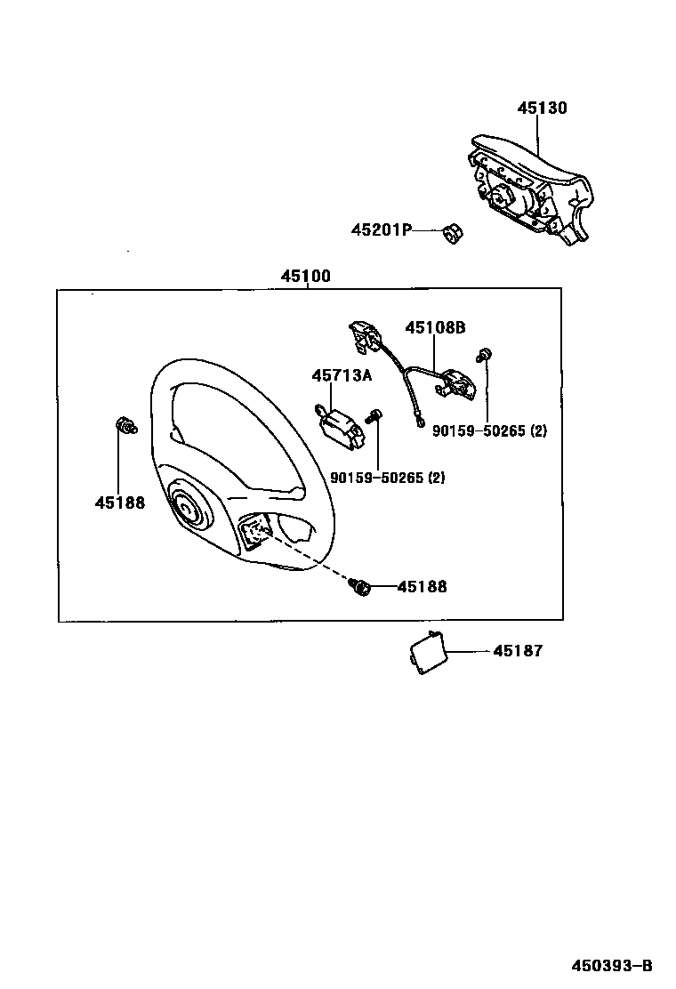 Toyota COROLLA Steering Wheel EPC diagram — 450393B