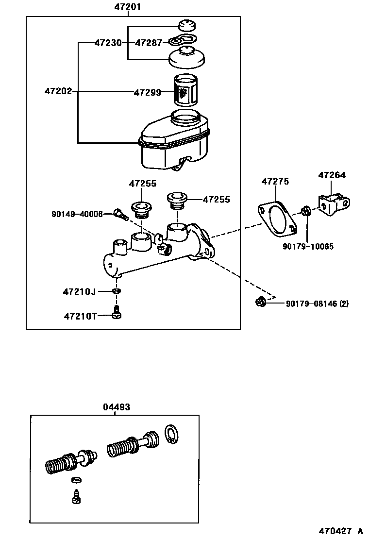 Toyota COROLLA 制动总泵 EPC diagram — 470427A