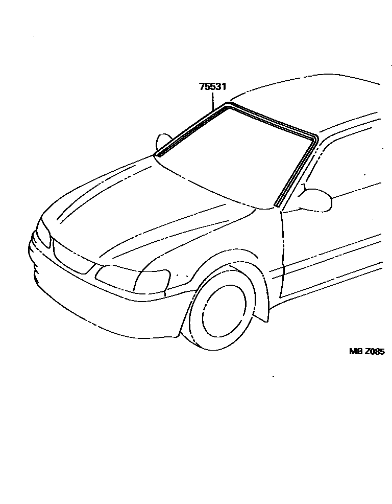 Toyota COROLLA 前防护条 EPC diagram — MBZ085