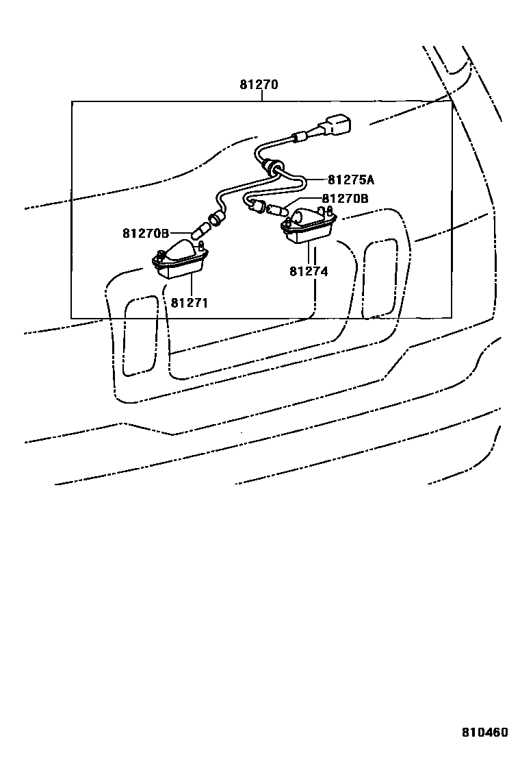 Toyota COROLLA 后牌照灯 EPC diagram — 810460