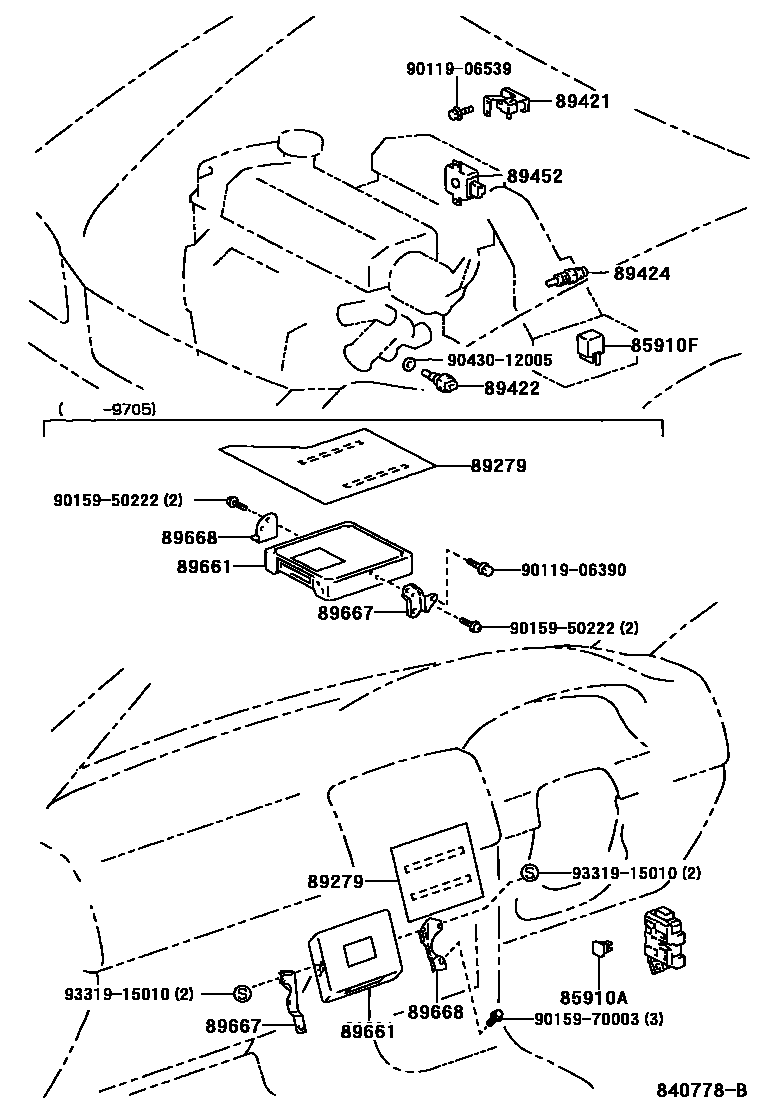 Toyota COROLLA 电子燃油喷射系统 EPC diagram — 840778B