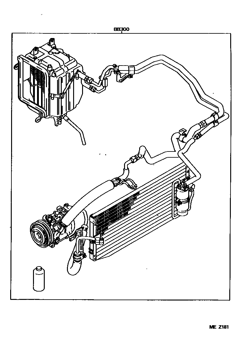 Toyota COROLLA 暖风和空调系统 - 组件 EPC diagram — MEZ181