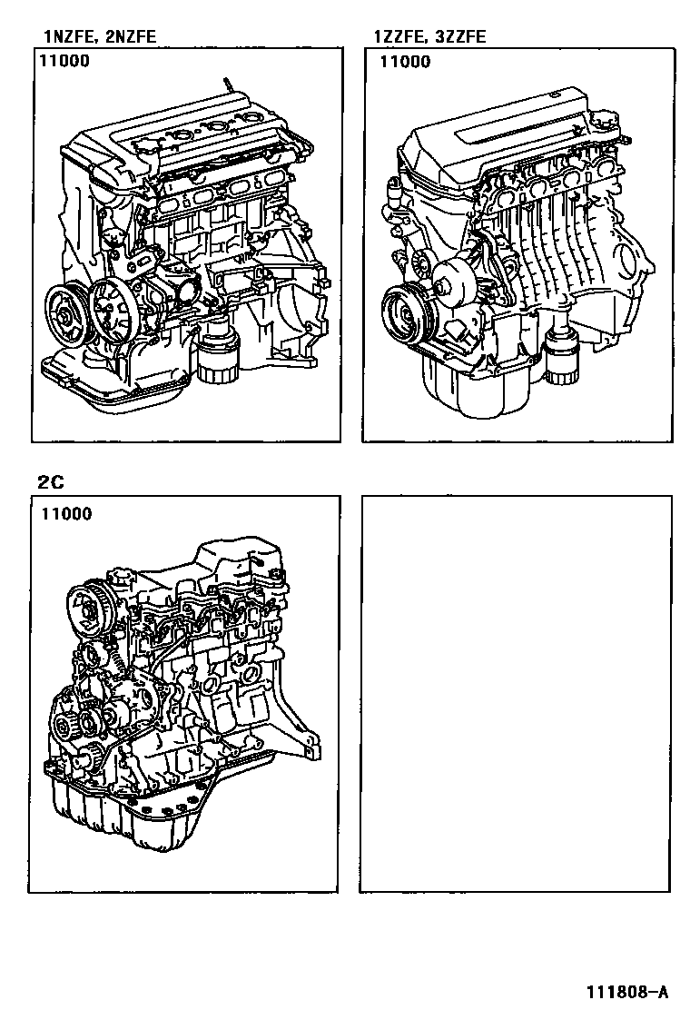 Toyota COROLLA Partial Engine Assembly EPC diagram — 111808A