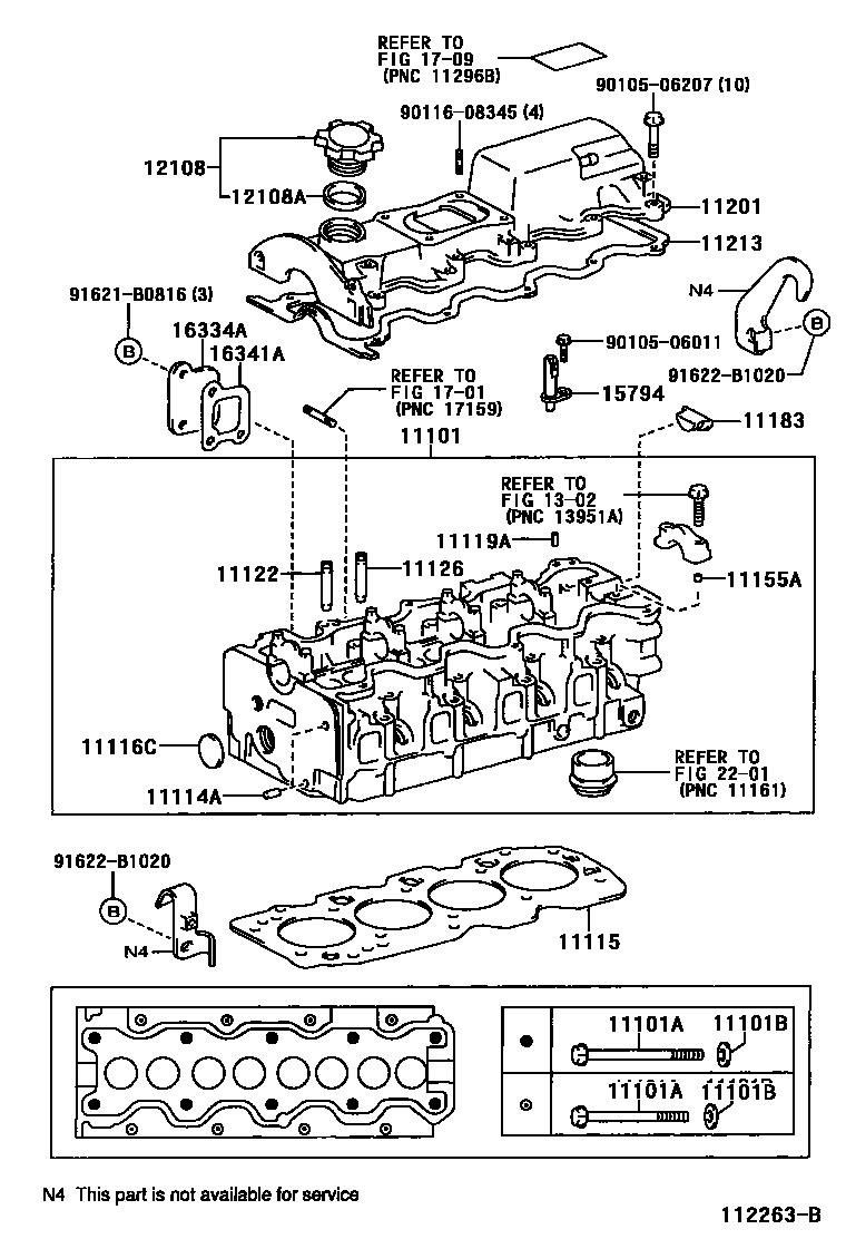 Toyota COROLLA Cylinder Head EPC diagram — 112263B