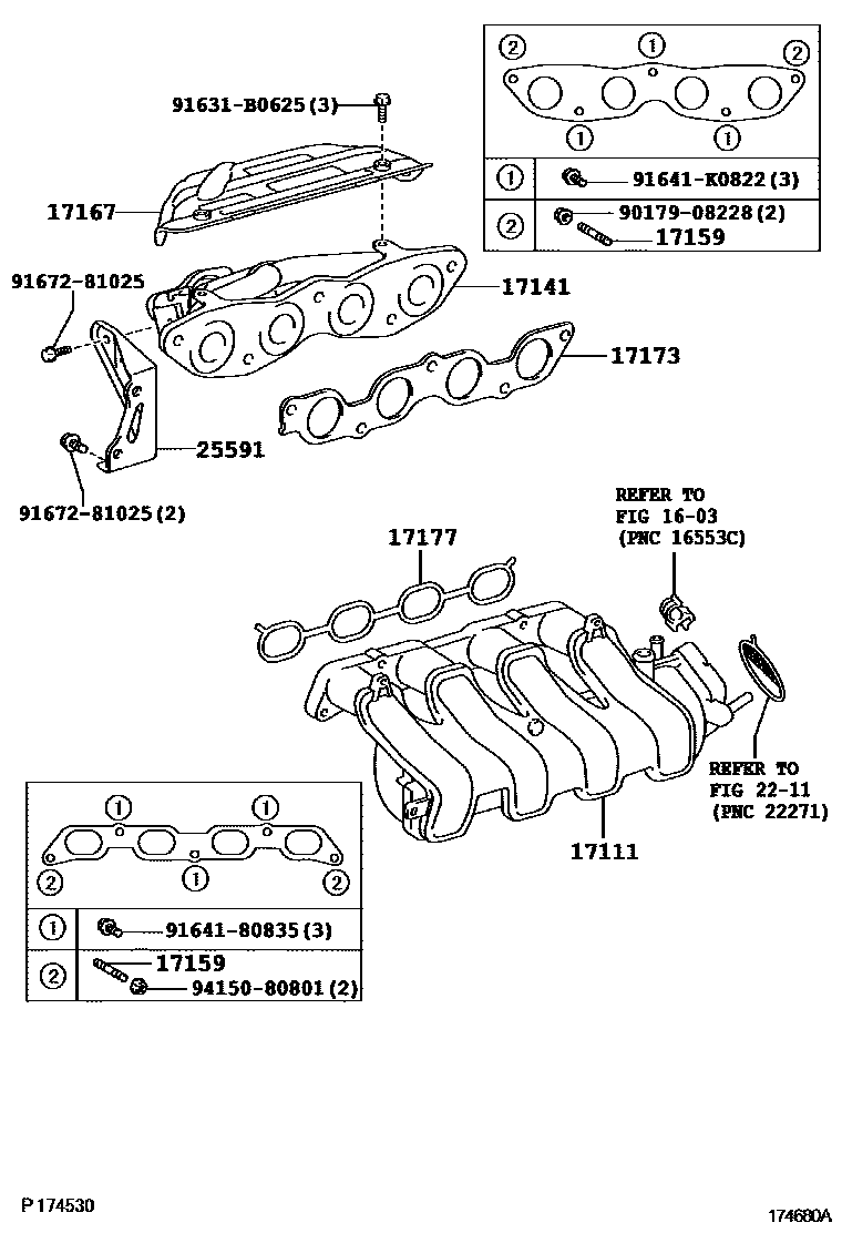 Toyota COROLLA Manifold EPC diagram — 174680A