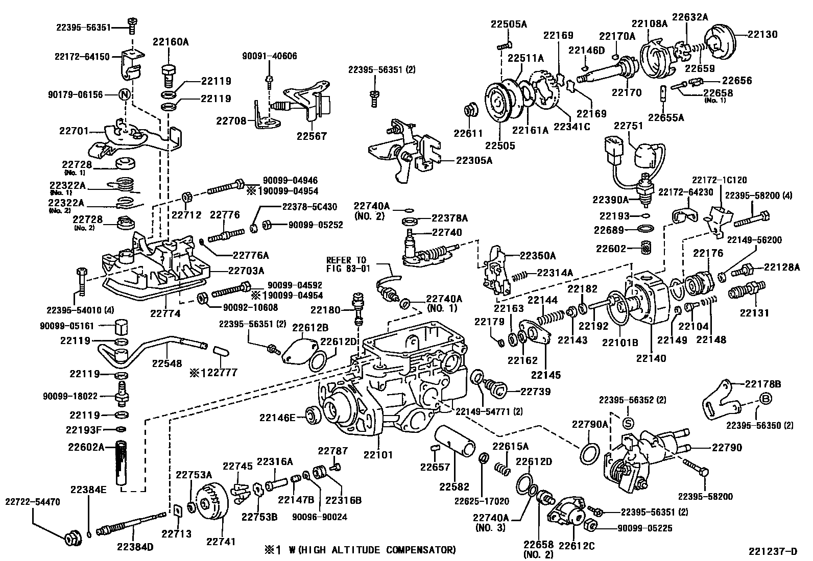 Toyota COROLLA 喷油泵体 EPC diagram — 221237D