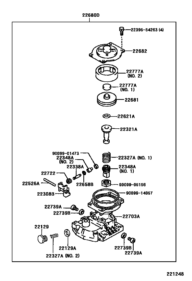 Toyota COROLLA 喷油泵体 EPC diagram — 221248