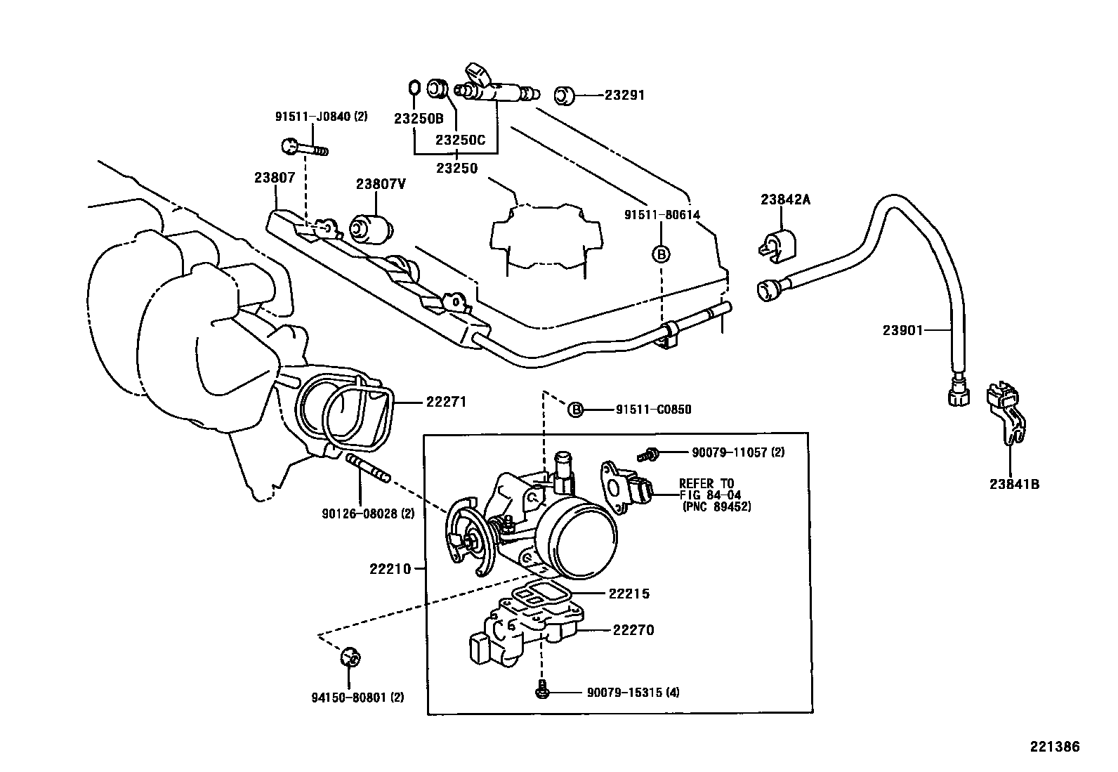 Toyota COROLLA 燃油喷射系统 EPC diagram — 221386