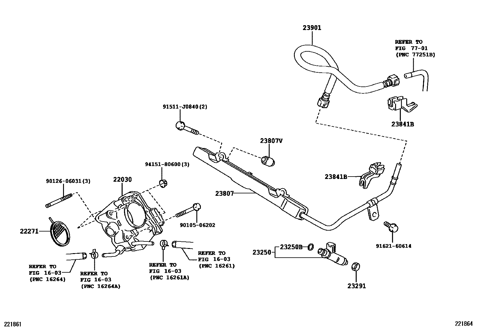 Toyota COROLLA 燃油喷射系统 EPC diagram — 221864