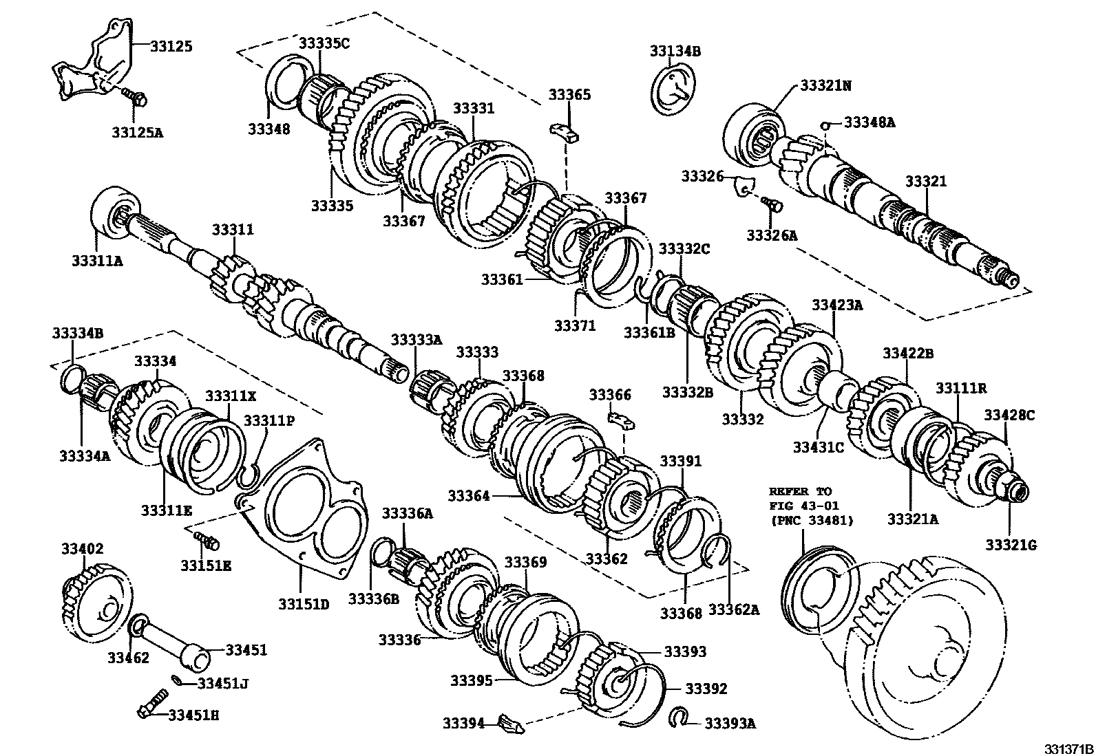 Toyota COROLLA 变速器齿轮(MTM) EPC diagram — 331371B