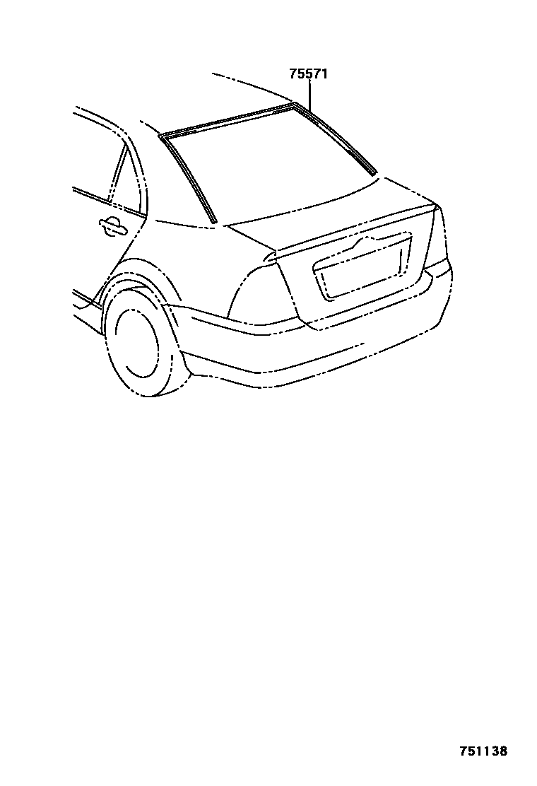 Toyota COROLLA 后防护条 EPC diagram — 751138