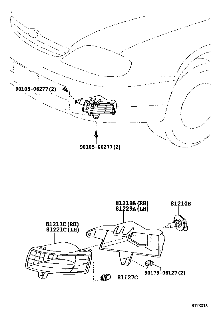 Toyota COROLLA Fog Lamp EPC diagram — 812331A