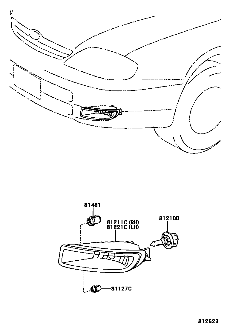 Toyota COROLLA Fog Lamp EPC diagram — 812623