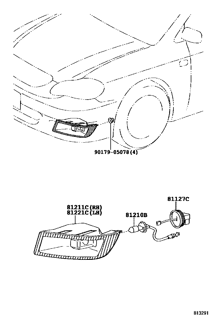 Toyota COROLLA Fog Lamp EPC diagram — 813291