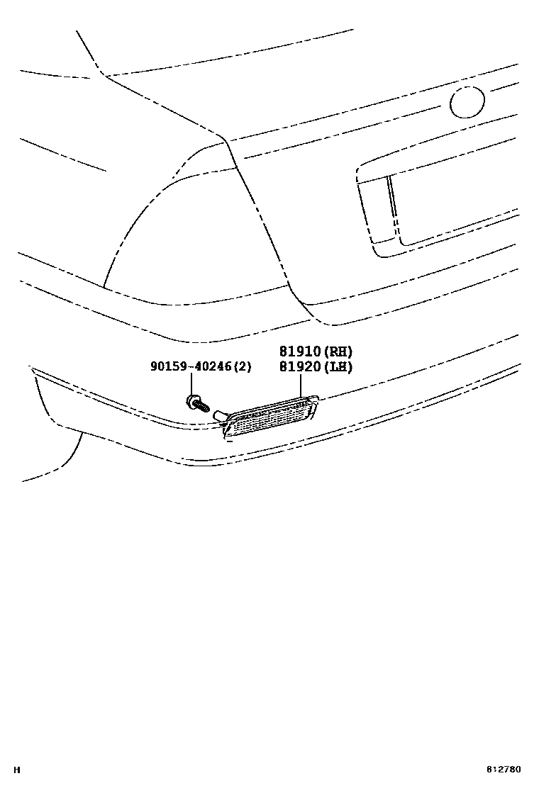 Toyota COROLLA reflector EPC diagram — 812780