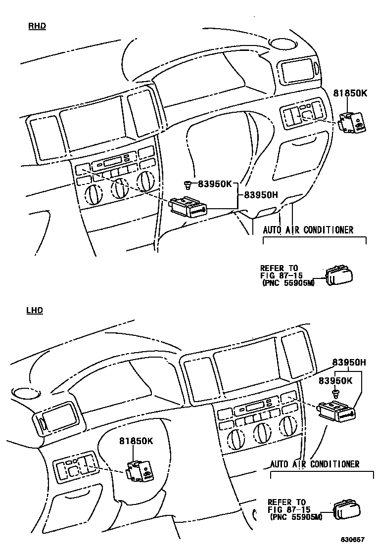 Toyota COROLLA indicator light EPC diagram — 830657